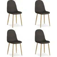 Homestyle4u Chaise Salle à Manger Lot de 4 Anthracite Design Moderne Chaises de Cuisine Chaises pas Cher Fauteuil Rembourrée