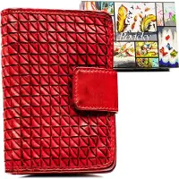 NAN Rovicky | Porte-monnaie spacieux pour femmes, avec plusieurs compartiments, rouge, 9.5x13.5 cm