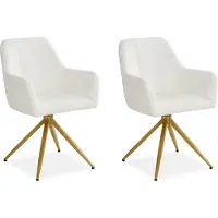 Homestyle4u Chaise de Salle à Manger Lot de 2 Moderne Bouclé Beige Design Chaises de Cuisine Chaises pas Cher Fauteuils Rembourrée