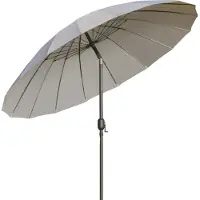 Outsunny Parasol droit parasol de jardin inclinable rond avec 18 baleines manivelle m?t en mtal fibre de verre ? 2,5 m polyester haute densit gris
