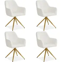 Homestyle4u Chaise de Salle à Manger Lot de 4 Moderne Bouclé Beige Design Chaises de Cuisine Chaises pas Cher Fauteuils Rembourrée