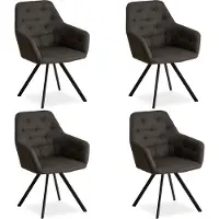 Homestyle4u Chaise Salle à Manger Lot de 4 Anthracite Design Moderne Chaises de Cuisine Chaises pas Cher Fauteuils Rembourrée