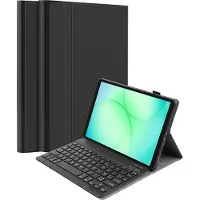 Cazy Housse pour Tablette avec Clavier compatible avec Samsung Galaxy Tab A11 Plus - Étui Clavier Bluetooth AZERTY - Noir