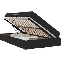 vidaXL Lit de rangement avec matelas Noir 120 x 200 cm Polyester