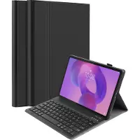 Cazy Housse pour Tablette avec Clavier compatible avec Lenovo Idea Tab Plus - Étui Clavier Bluetooth QWERTY - Noir