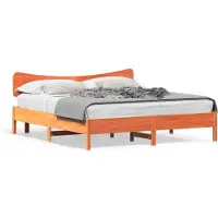 vidaXL Lit en bois massif, sans matelas, en pin brun cireux 180x200