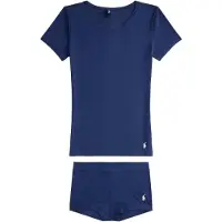 Ralph Lauren Pyjama ' Club Cotton ' bleu marine / blanc