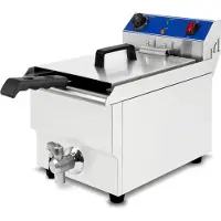 VERTES Friteuse Friteuse en acier inoxydable 10L (3000W, 230V, principe de zone froide, température réglable en continu 50-250°C)