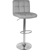 EHokery Tabouret de bar Arako Gris avec fonction pivotante à 360