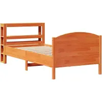 vidaXL Lit en bois massif sans matelas pin brun cireux 75x190 cm