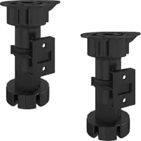 vidaXL Pieds de meubles réglables, 2 pièces, noirs, 46 x 46 x 128 mm, en polypropylène