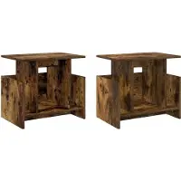 vidaXL Support TV 2 pcs Chêne fumé 50 x 35 x 45 cm