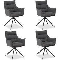 Homestyle4u Chaise de Salle à Manger Lot de 4 Moderne Tissu Anthracite Design Chaises de Cuisine Chaises pas Cher Fauteuils Rembourrée