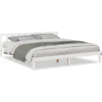 vidaXL Lit en bois massif extra long sans matelas blanc 200x210 en pin