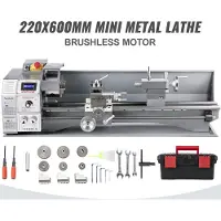 Vevor Mini tour 220x600mm Tour métal 750W Mini tour pour usinage métal Tour métal précis facile à utiliser