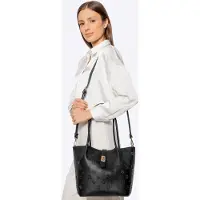 WITTCHEN Valise pour femme en éco-cuir avec logo en relief, grande, noire, éco-cuir noir