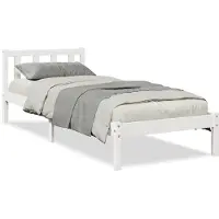 vidaXL Lit en bois massif extra-long sans matelas blanc 80x220 pin
