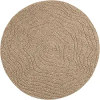 vidaXL Tapis ronds Moiré AGIRA Naturel Ø 200 CM Polyester