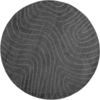 vidaXL Tapis ronds PALMERAS Anthracite Ø 160 CM Polyester