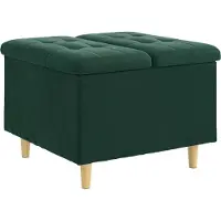 vidaXL Coffre de rangement en forme d'ottomane, vert foncé, 60 x 60 x 45 cm, en velours