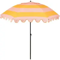 Mica Decorations Parasol inclinable à rayures - Parasol droit 238 x Ø195 cm - Protection solaire pour jardin ou balcon - Polyester, acier - Rose, orange