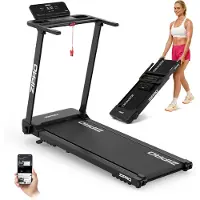 Zipro Tapis de course électrique Forma | Pliable sous le lit | 1-12 km/h | Bande 120x40 cm | Amortissement Reel Feel | Zwift Kinomap | jusqu'à 120 kg