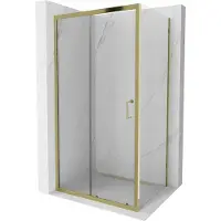 Mexen Apia Cabine de douche pliante 100 x 70 cm, Transparent, Or - 840-100-070-50-00