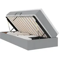 vidaXL Lit avec rangement et matelas Gris clair 100 x 200 cm Polyester