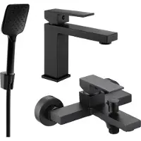 Mexen Uno R62 Mélangeur lavabo et baignoire avec accessoires, noir (71403R62-70)