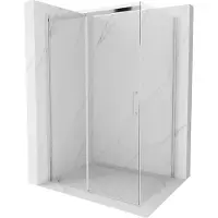 Mexen Omega Cabine de douche à roulettes 110 x 80 cm, Transparent, Chrome - 825-110-080-01-00