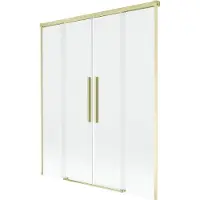Mexen Rox pare-douche à 2 volets coulissants 150 x 150 cm, transparent, doré brossé - 8C9-150-002-55-00