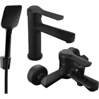 Mexen Saber R62 Mélangeur lavabo et baignoire avec accessoires, noir (72103R62-70)