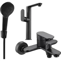 Mexen Milo R05 set de baignoire, Noir - 713153R05-70