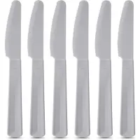 Orion | Couteaux - plastique - set de 6 pièces - gris - Idéal pour les événements et les fêtes - SANDY