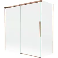 Mexen Rox Pare-bain à 2 volets, coulissant 150 + 70 x 150 cm, transparent, or rose - 8C9-150-070-60-00