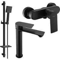 Mexen Royo SET mitigeur lavabo + douche avec accessoires DQ45, noir (72214DQ45-70)