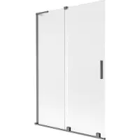 Mexen Velar L paroi de baignoire coulissante à 2 panneaux 120 x 150 cm, givré, gris gun brossé - 896-120-003-31-66