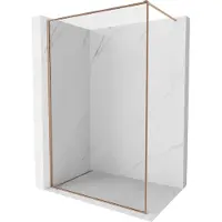 Mexen Kioto-F paroi de douche Walk-in avec cadre 120 x 202 cm, transparent 8 mm, cuivre brossé - 800-120-104-65-00