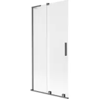 Mexen Velar L paroi de baignoire coulissante à 2 vantaux 90 x 150 cm, givré, gun gray brossé - 896-090-003-31-66