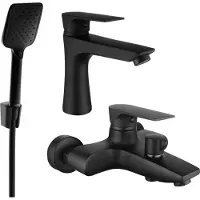 Mexen Axel R62 SET Mélangeur bain et lavabo, noir (73803R62-70)