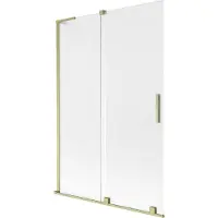 Mexen Panneau de bain coulissant 2 portes Velar L 120 x 150 cm, givre, or brossé - 896-120-003-31-55