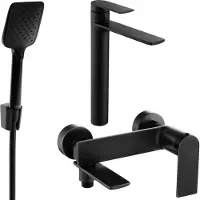 Mexen Zero SET Mélangeur lavabo + bain avec accessoires R62, noir (71113R62-70)