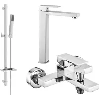 Mexen Uno DQ77 Ensemble de bain, chrome - 71413DQ77-00