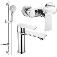 Mexen Royo DF40 Ensemble de mitigeurs de lavabo et de douche avec accessoires, chrome (72204DF40-00)