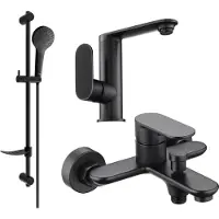 Mexen Milo DF05 ensemble de baignoire, Noir - 713053DF05-70