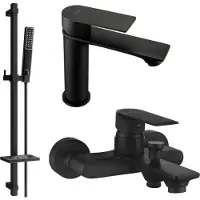 Mexen Royo SET Mélangeur lavabo + bain avec accessoires DQ72, noir (72203DQ72-70)