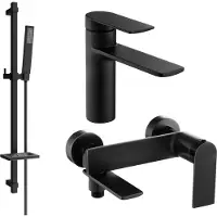 Mexen Zero SET Mélangeur lavabo + bain avec accessoires DQ02, noir (71103DQ02-70)