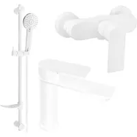 Mexen Royo DF05 Ensemble de mitigeurs de lavabo et de douche avec accessoires, blanc (72204DF05-20)