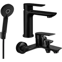 Mexen Alfa R40 Mélangeur lavabo et baignoire avec accessoires, noir (745703R40-70)