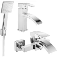 Mexen Libra R45 Mélangeur lavabo et baignoire avec accessoires, chrome (745103R45-00)